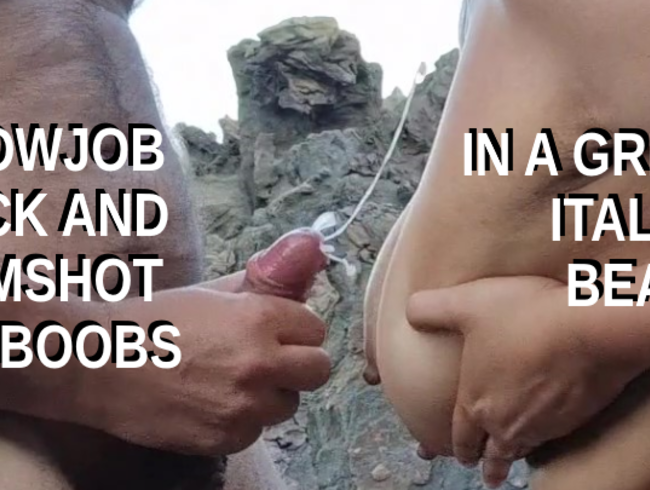 Download: nasty_couplex - Blowjob, Fick und Cumshot auf Brüste an einem italienischen Strand